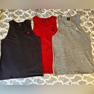 Lot of 3 Jordan Brand Tank tops men’s size large Red, Grey and Black/Red